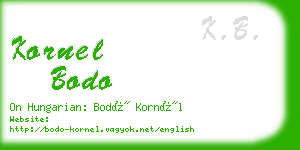 kornel bodo business card